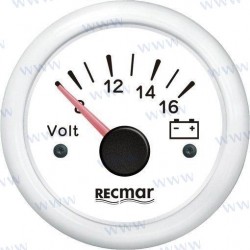 VOLTMETRE 8 / 16V BLANC