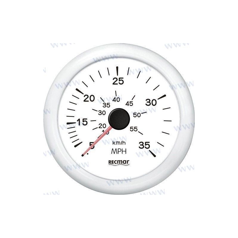 SPEEDOMETER 0/35 MPH BLANC