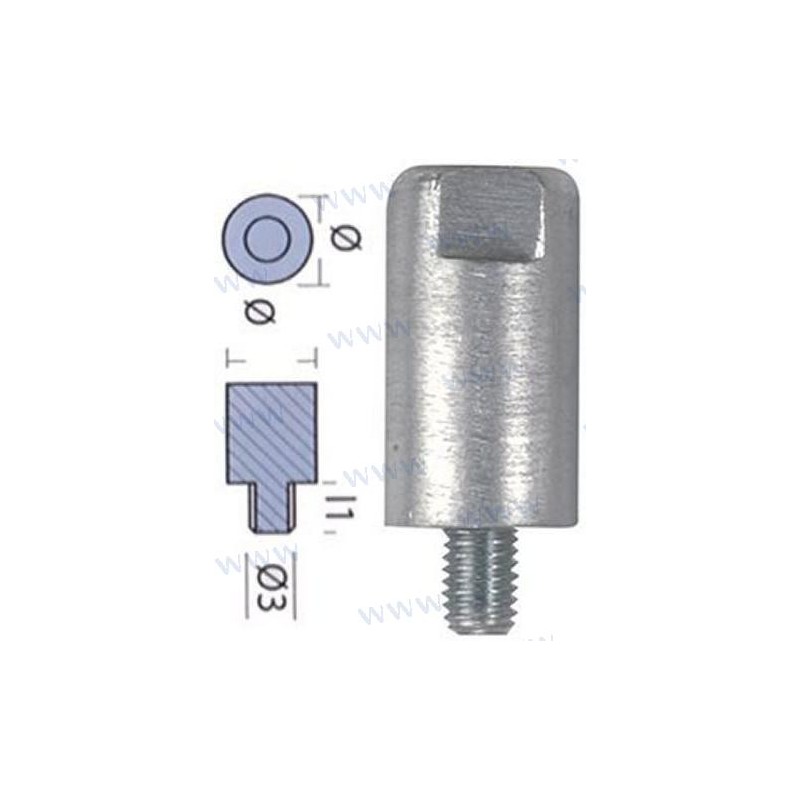 ANODE YANMAR - DIA. 20 M8 - Yanmar TEN01312 27210-200370