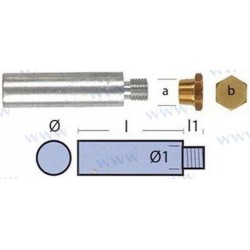 ANODE MOTEUR YANMAR COMPLETTE - Yanmar TEN01317T 119574-18790