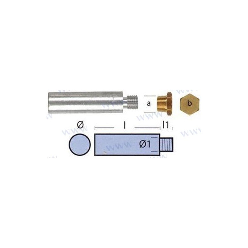 ANODE MOTEUR YANMAR COMPLETTE - Yanmar TEN01317T 119574-18790