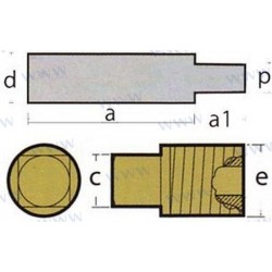 ANODE ECHANGEUR G.M. AVEC BOUCHON - Caterpillar