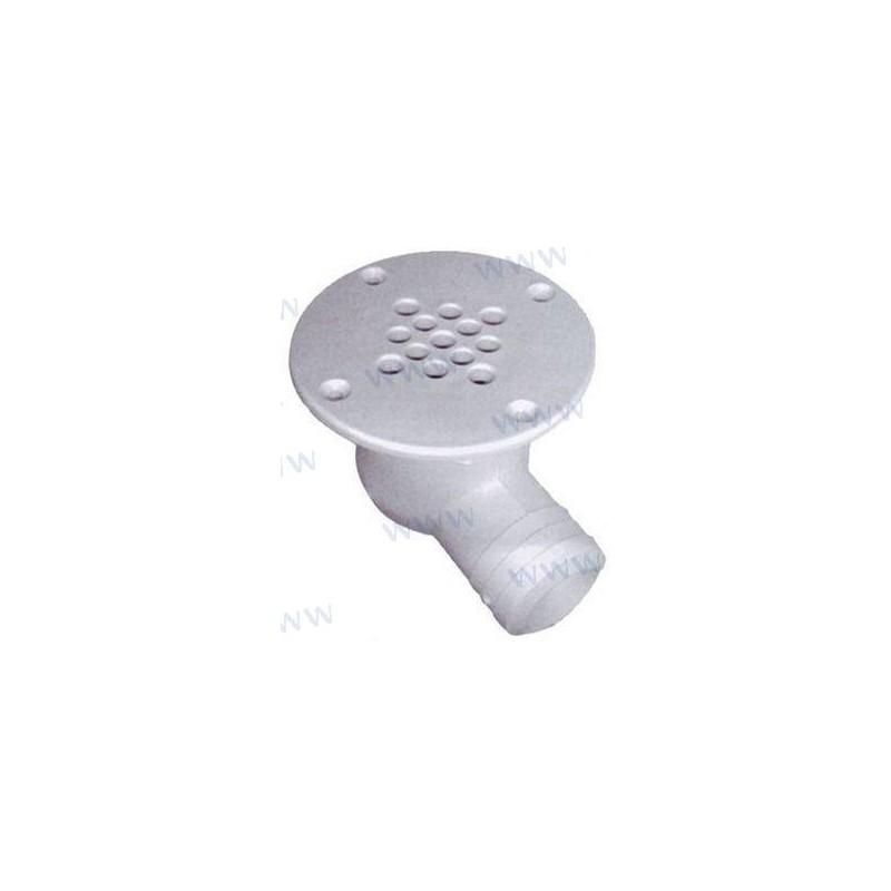 BONDE DE DOUCHE BLANCHE SORTIE A 90°