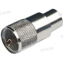 CONNECTEUR PL259 MALE CHROME / RG58