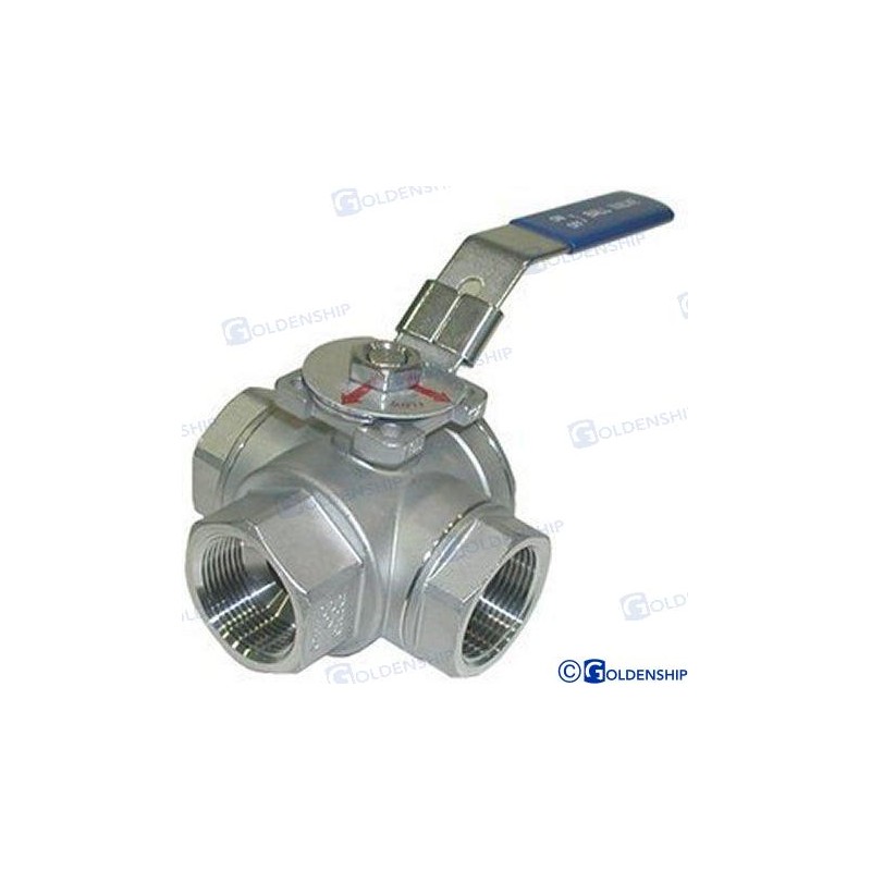 VANNE 3VOIES  INOX  1-1/2