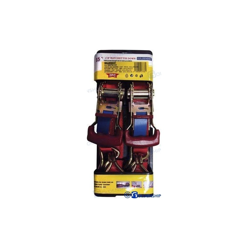 SANGLE AMARRAGE 1 1/16 ROUGE 4,5 M (2)